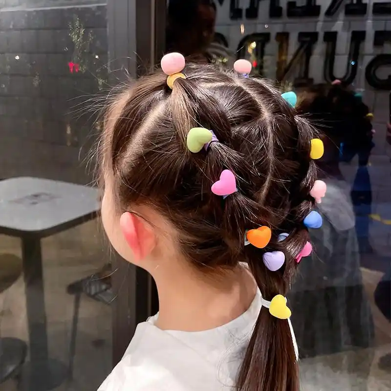 儿童发圈糖果色爱心头绳女童宝宝小女孩公主扎辫子马尾皮筋发饰品