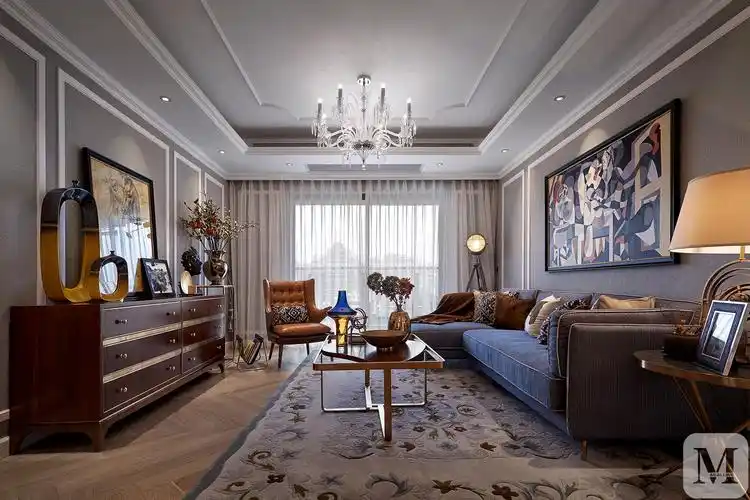 6万138㎡简欧三房装修时尚现代,轻奢简欧-红星美凯龙家装效果图