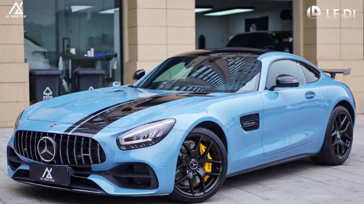 ax改色案例:奔驰amggt改色瓷器蓝,就是你要的中国风