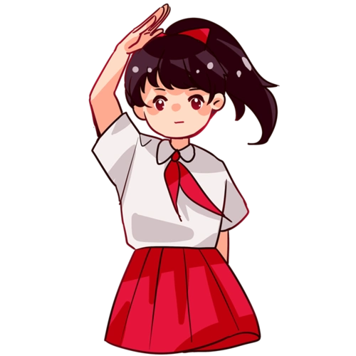 少先队员敬礼矢量图