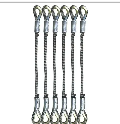 双扣编头钢丝绳吊起重吊具索具成套吊车专用钢丝绳深灰色14mm5米编扣