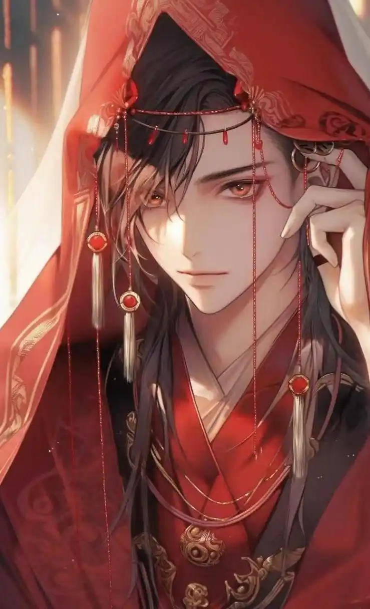 红衣邪魅古风男插画壁纸 ,这是不是你心中的小说男主脸?