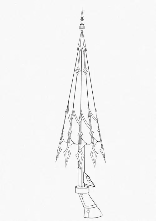 根据动画参考画出来的简易版千机伞