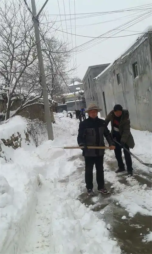 严寒中的扫雪人