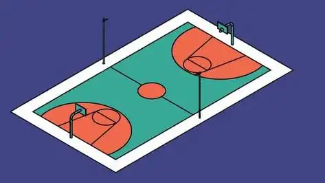 简易篮球场简笔画