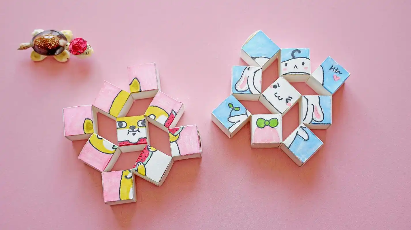 好玩的玩具拼图小方块,用几张纸就能做一个,需要一点耐心!