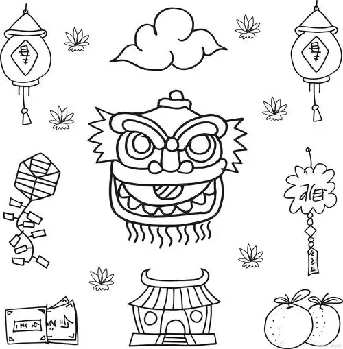 展示中华文化魅力——舞狮简笔画的绘制技巧