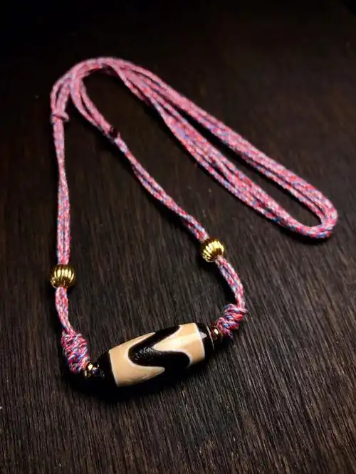 台湾牙黄虎牙天珠锁骨绳280一套