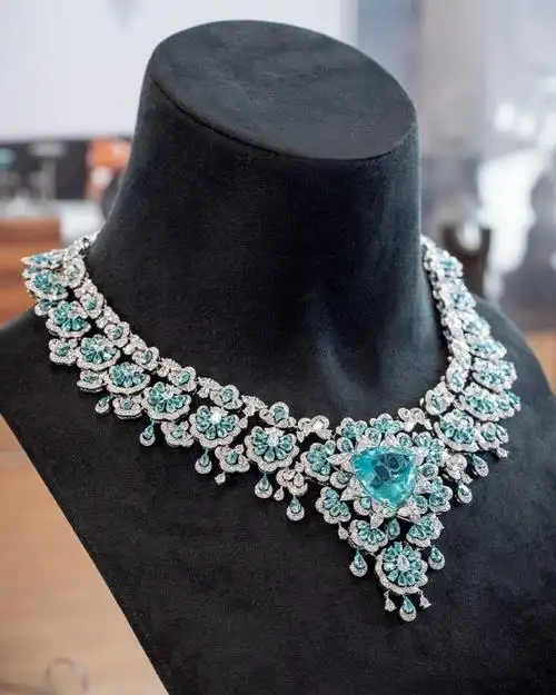 奢侈品首饰鉴定回收chopardpreciouslace帕拉伊巴碧玺项链回收典当