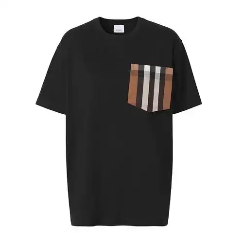 burberry/博柏利格纹口袋棉质宽松 t 恤衫女士短袖t恤80449611