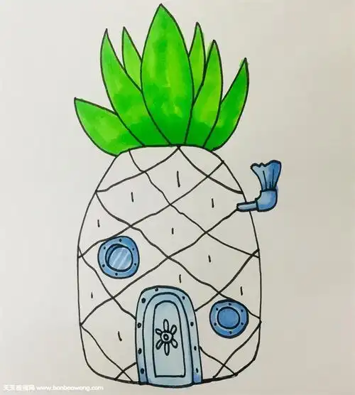 海岛屋的简笔画