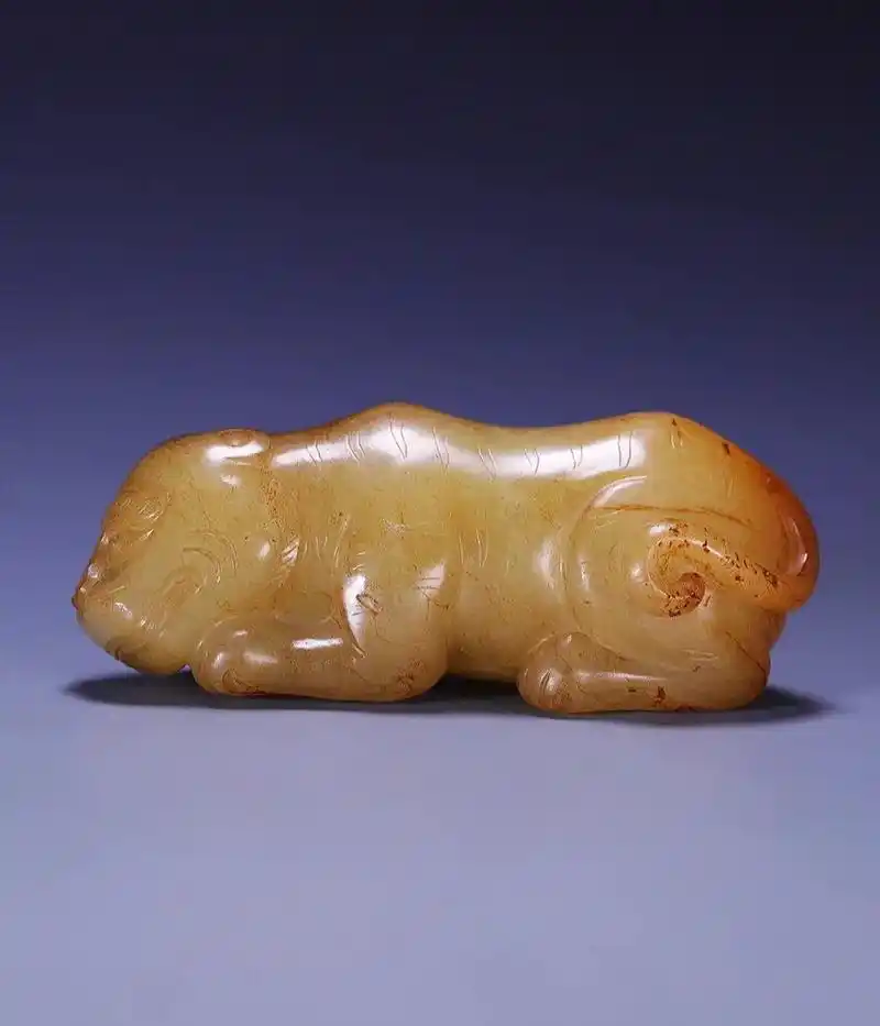 和田玉虎 尺寸:8.5×3.6×3.0厘米重144克! #古 - 抖音