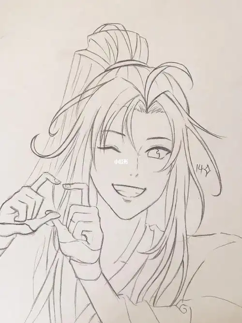 魏无羡(附过程)_临摹_魔道祖师_绘画_绘画临摹_兴趣爱好_绘画