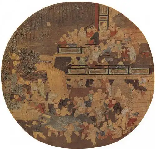 百子嬉春图_中国名画