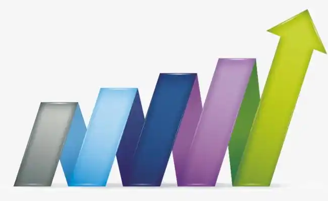 金融商务数据上升折线图双色矢量图标