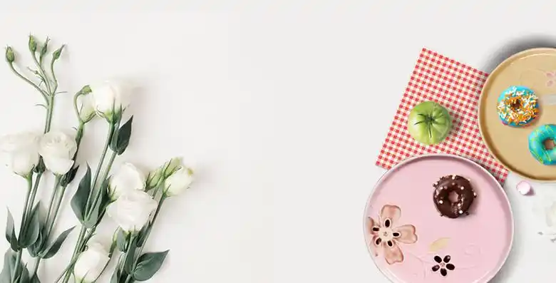 唯美小清新甜点海报背景素材