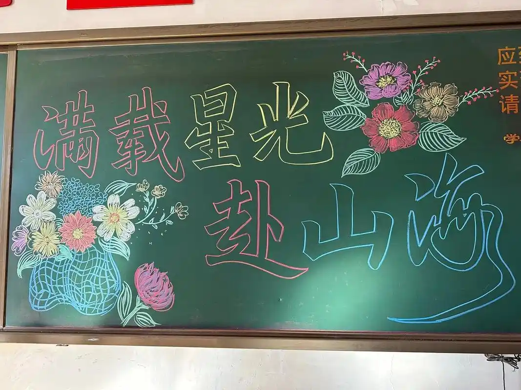 黑板报粉笔画 #家长会 #粉笔字教师板书 一场爱与信任的相 - 抖音