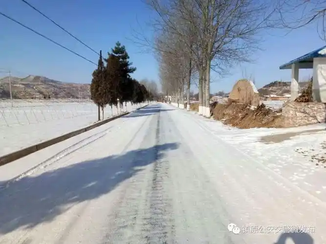 镇王公路路面结冰严重
