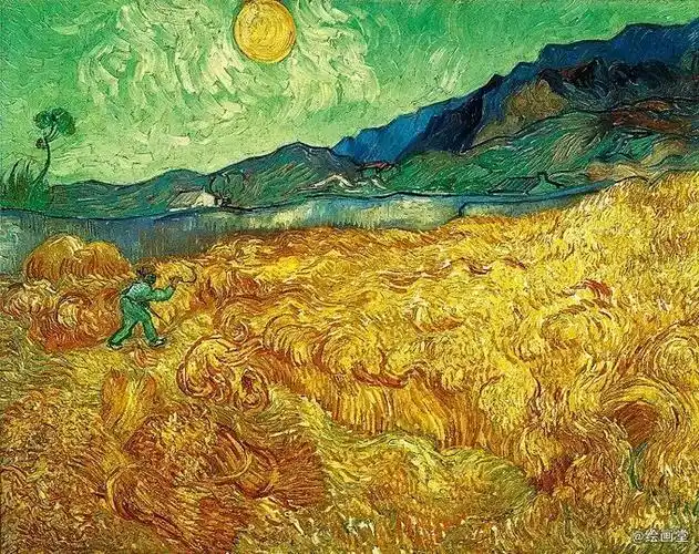 守望者的油画金黄色的麦田