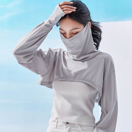 sooki开车防晒衣女款防紫外线夏季冰丝袖套一体薄挂耳护颈面罩神器