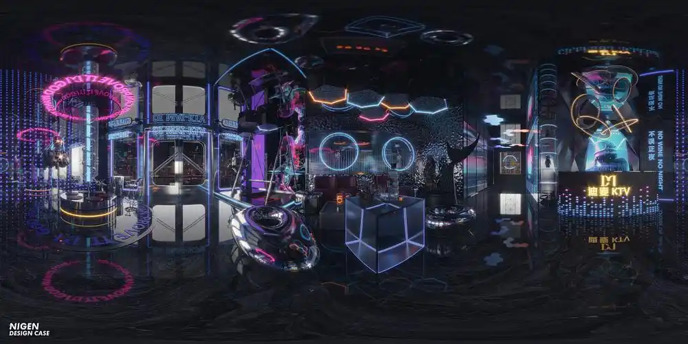 赛博朋克ktv丨空间表现_尼根效果图静静-站酷zcool