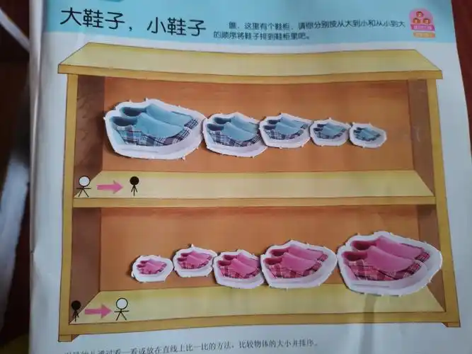小鞋子与大鞋子迷路啦 请小朋友们按着大小顺序送鞋子回家吧