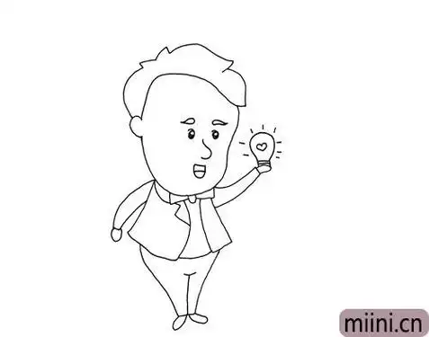 一人搞发明的简笔画