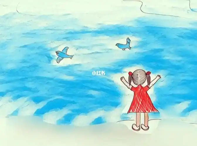 简笔画大海海鸥