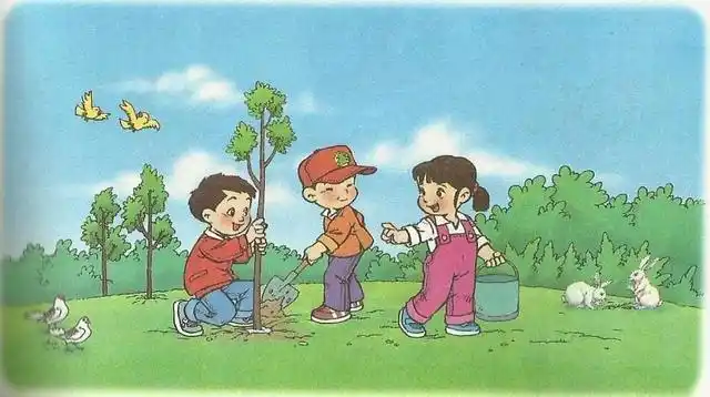 二年级看图写话——植树节