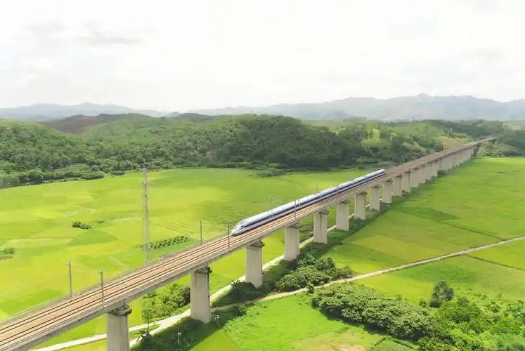 一列复兴号动车组列车行驶在南广高铁上