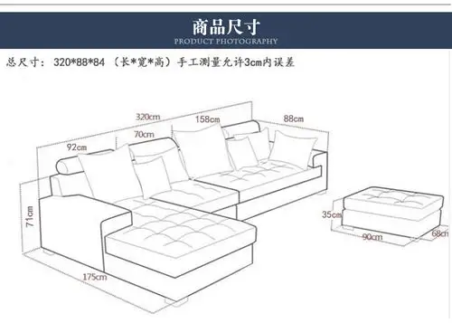 布艺沙发组合中小户型可拆洗布沙发转角三人客厅沙发简约现代