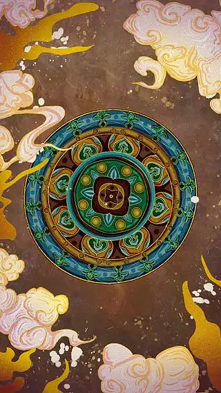 复古烫金中国风敦煌壁画循环背景ae模板