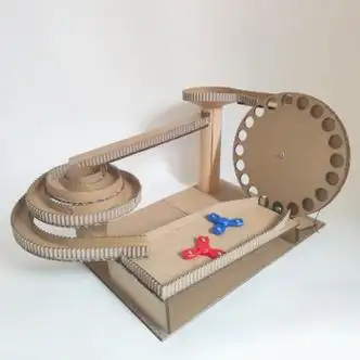 过山车材料新款纸板包滚珠轨道手工diy小学生废物利用科技小制作有胶