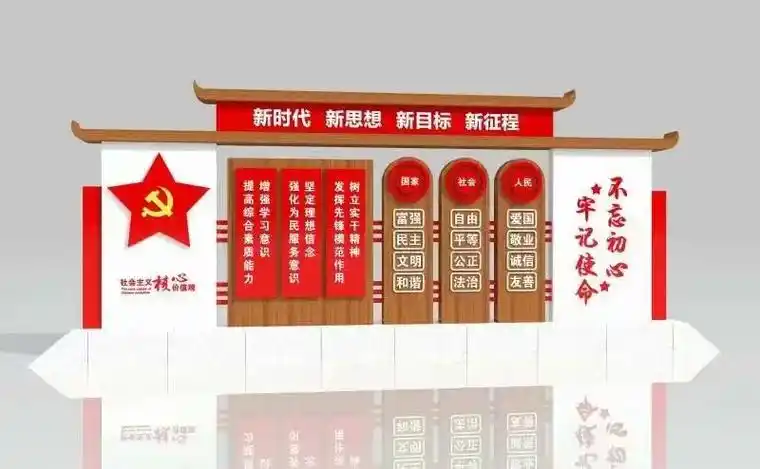 价值观的效果图#宣传栏厂家  - 抖音