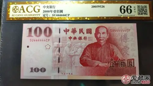 2000年千禧新台币100元
