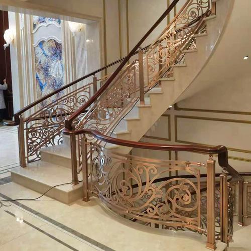 铝艺铜艺楼梯扶手栏杆欧式别墅室内家用铝合金农村自建y房护栏定