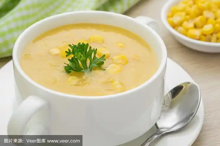 碗,玉米浓汤,甜玉米,餐具,水平画幅