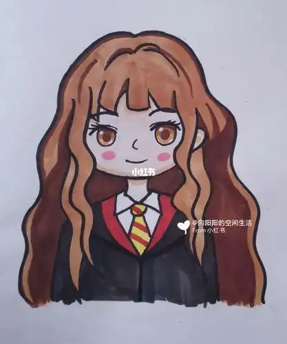 哈利波特赫敏格兰杰简笔画动漫卡通画教程