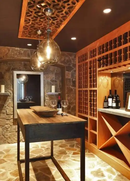 家居美式风格酒窖装修图片效果图