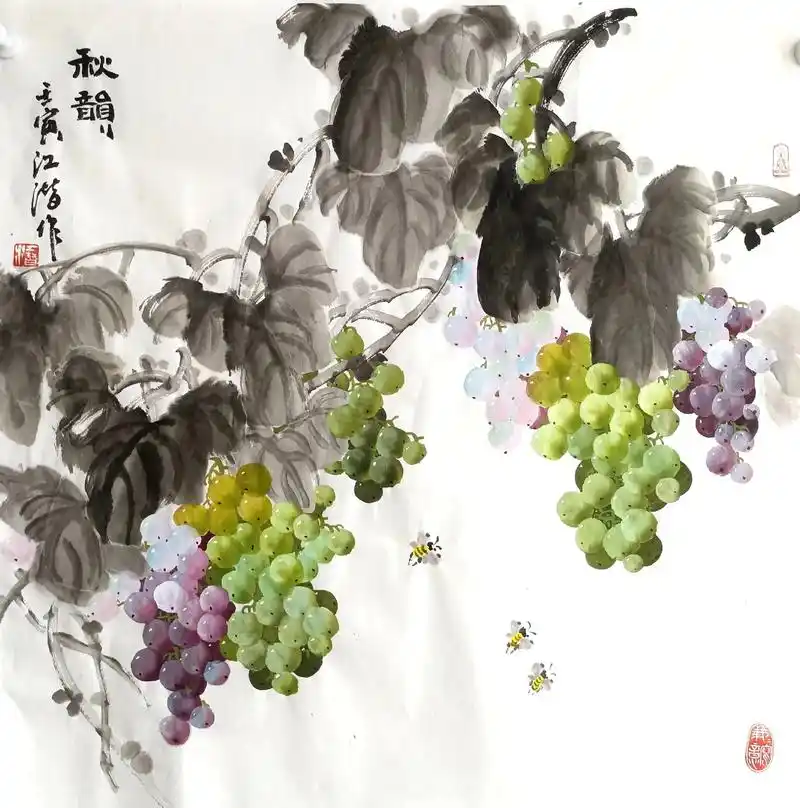 葡萄系列    #国画艺术 #上热门话题 #带你走进画里  - 抖音