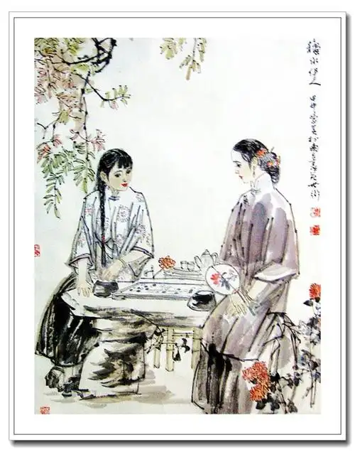 婉约情韵 -- 丁世弼水墨仕女画