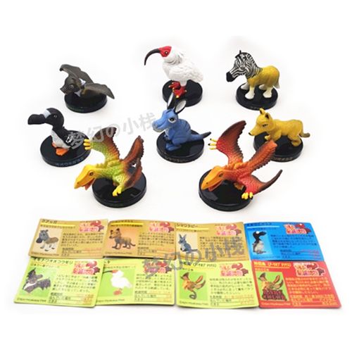 日本koro扭蛋灭绝动物q版手办模型科教图鉴 朱鹮 狼拟斑马 始祖鸟