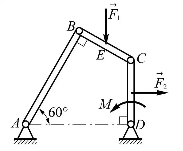 如图所示的平面机构,cd连线铅直,杆bc= bd.在图示瞬时,角φ=30°,杆.