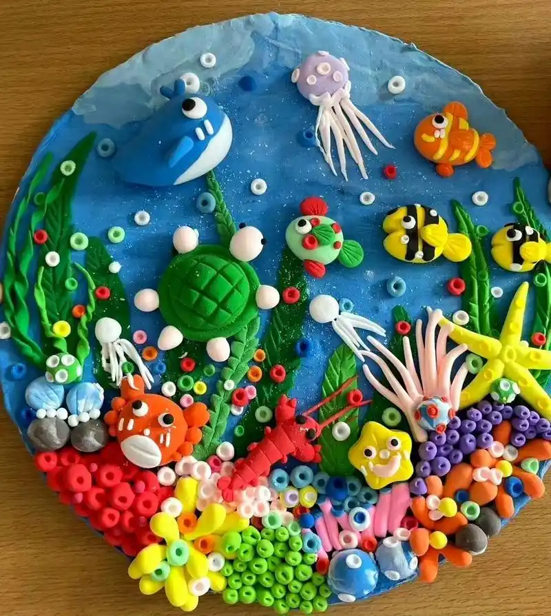 超轻粘土—海底世界 #海底世界# #超轻粘土# #橡皮泥手工制作