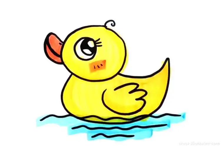 小黄鸭怎么画小黄鸭简笔画图片大全带颜色