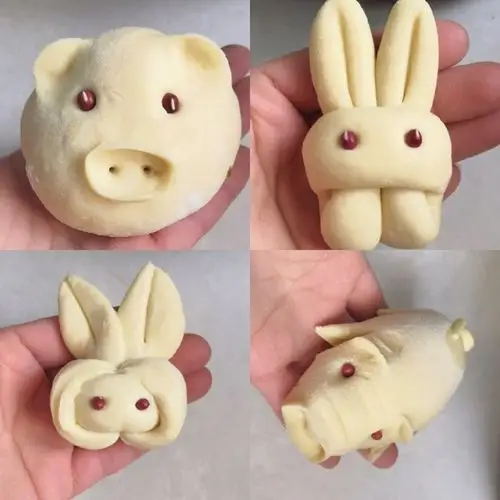 咔吧咔吧咚咚做的卡通动物造型果蔬馒头