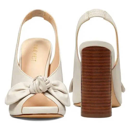 2018年春夏新款女士鱼嘴蝴蝶结水台马蹄跟高跟凉鞋- 美国代购正品行货