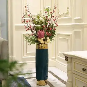 大花瓶摆件客厅落地干花插花玄关电视柜轻奢欧式高档装饰摆设20人付款
