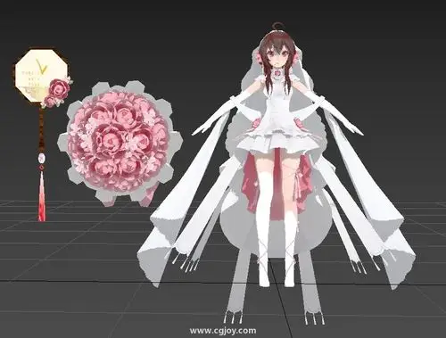 中v乐正绫 婚嫁 带捧花合一把扇子