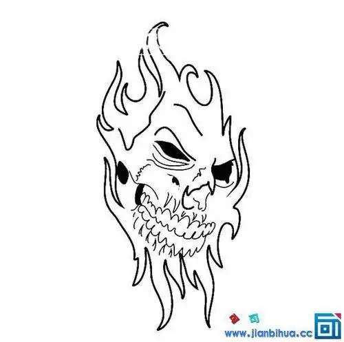 骷髅架画法简笔画